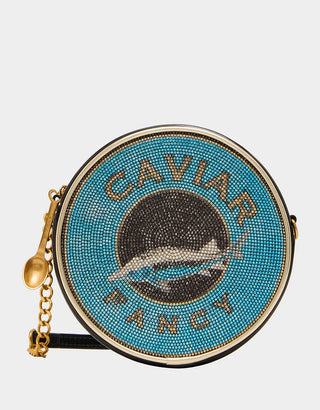 Betsey Johnson Kitsch Caviar Crossbody Blue