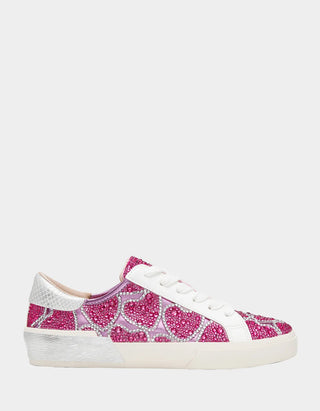 Betsey Johnson Bryel Pink Hearts Sneaker