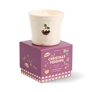 Bistro Imperfect White Ceramic Christmas Pudding Candle