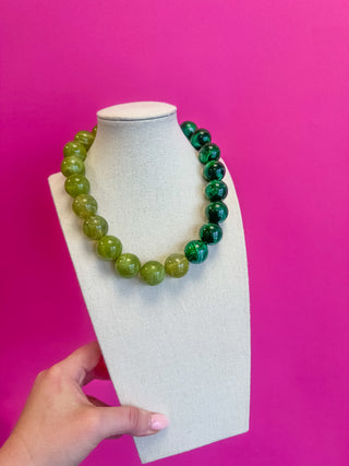 Bauble Ball Necklace - Half  - Green and Dark Green