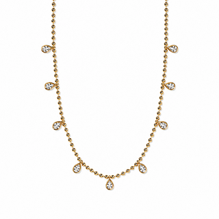 Beaded CZ Teardrop Necklace