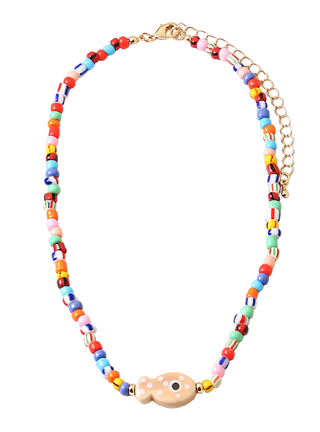 Beaded Fish Necklace - Multi