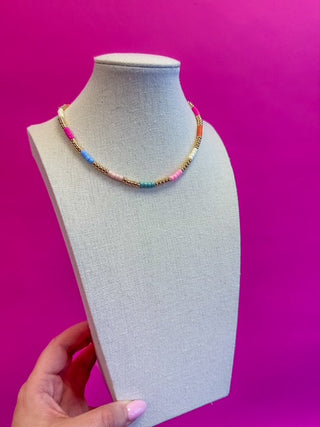 Beaded Mix Bead Necklace - Multi