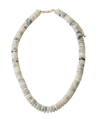 Statement Beaded Necklace - Grey