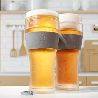 Unbreakable Double Wall Insulated Freezable Beer Glasses Single Large 12 Oz Reusable Pilsner Shatter