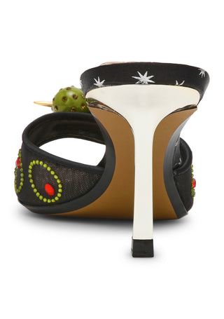 Betsey Johnson Olive Cocktail Peep Toe Mule