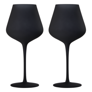 Matte Black Crystal Wine Glass Set Of 2 Gift For Her Him Friend Large 20 Oz Glasses Unique Italian S