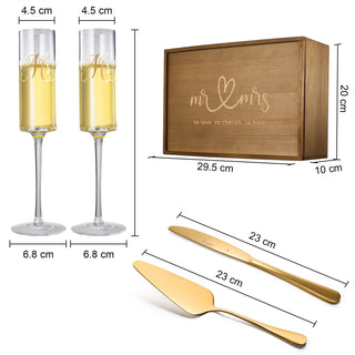 Wedding Bridal Mr Mrs Champagne Flutes Gift Set Of 2 Crystal Champagne Flutes For Him And Her Valent
