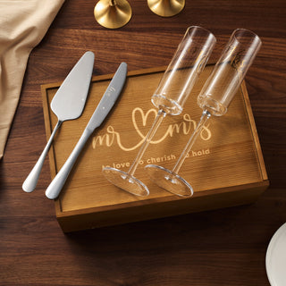 Wedding Bridal Mr Mrs Champagne Flutes Gift Set Of 2 Crystal Champagne Flutes For Him And Her Valent