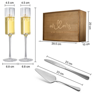Wedding Bridal Mr Mrs Champagne Flutes Gift Set Of 2 Crystal Champagne Flutes For Him And Her Valent