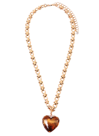 Brown Heart Charm Necklace