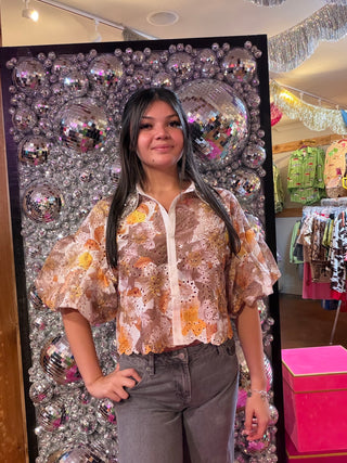 Enchanted Garden Button-Up - Beige