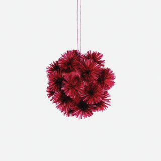 Festive Pom Pom Ornament - Hot Pink