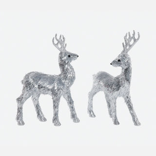 Festive Fiber Standing Deer - Silver