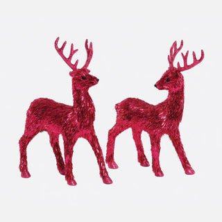 Festive Fiber Standing Deer - Pink