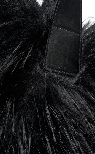 CONFIDANTE-BLACK FAUX FUR HANDBAG