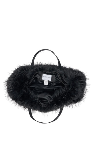 CONFIDANTE-BLACK FAUX FUR HANDBAG