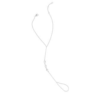 Cz Bezel Hand Chain Bracelet