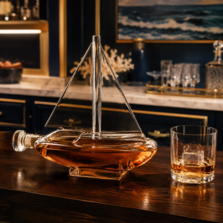 Sailboat Whiskey Wine Decanter Ship Ship Decanter Set 750ML Drink Dispenser For Wine