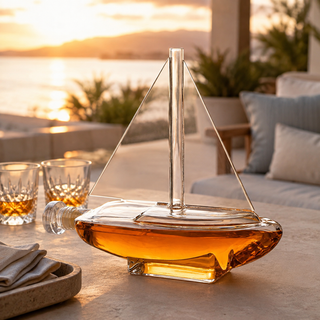 Sailboat Whiskey Wine Decanter Ship Ship Decanter Set 750ML Drink Dispenser For Wine