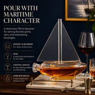 Sailboat Whiskey Wine Decanter Ship Ship Decanter Set 750ML Drink Dispenser For Wine