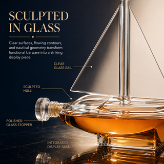 Sailboat Whiskey Wine Decanter Ship Ship Decanter Set 750ML Drink Dispenser For Wine