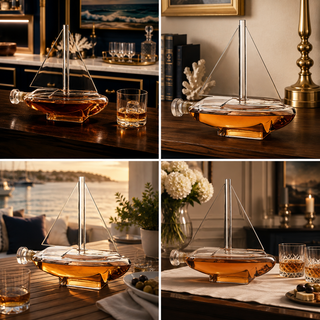 Sailboat Whiskey Wine Decanter Ship Ship Decanter Set 750ML Drink Dispenser For Wine