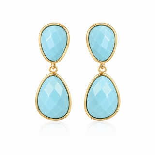 Turquoise Pebble Drop Earrings
