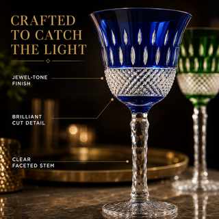 Multicolor Crystal Italian Design Glasses Set Of 4 Tall Wine Glasses 6 7OZ 7 7 H By