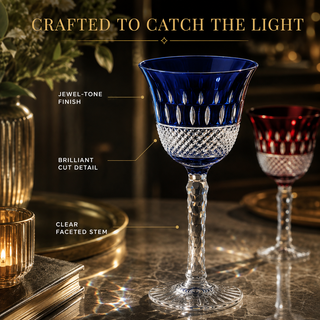 Multicolor Crystal Italian Design Glasses Set Of 4 Tall Wine Glasses 6 7OZ 7 7 H By