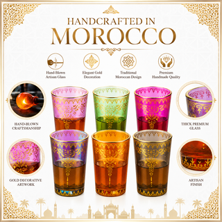 Moroccan Glasses Artisan Hand Made Multipurpose Premium Barware Gift