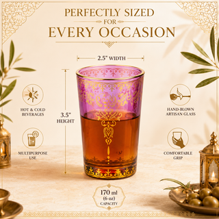 Moroccan Glasses Artisan Hand Made Multipurpose Premium Barware Gift