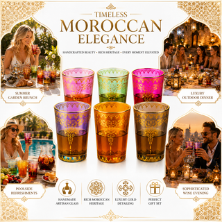 Moroccan Glasses Artisan Hand Made Multipurpose Premium Barware Gift