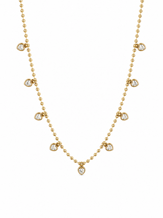 Beaded CZ Heart Necklace
