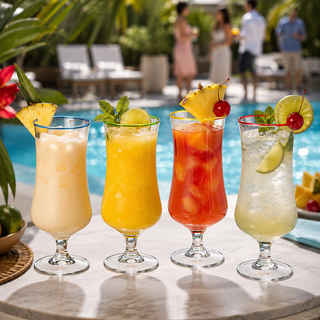 Set Of 4 Pina Colada Hurricane Glasses 14OZ By Cocktail Glasses Set Pina Colada Glas