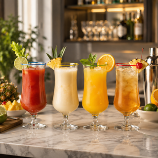 Set Of 4 Pina Colada Hurricane Glasses 14OZ By Cocktail Glasses Set Pina Colada Glas