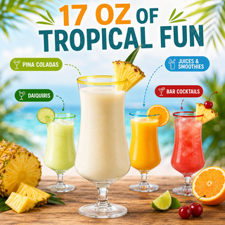 Set Of 4 Pina Colada Hurricane Glasses 14OZ By Cocktail Glasses Set Pina Colada Glas