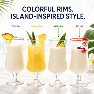 Set Of 4 Pina Colada Hurricane Glasses 14OZ By Cocktail Glasses Set Pina Colada Glas