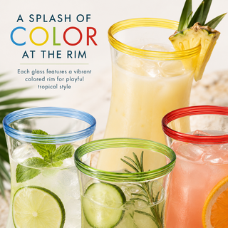 Set Of 4 Pina Colada Hurricane Glasses 14OZ By Cocktail Glasses Set Pina Colada Glas