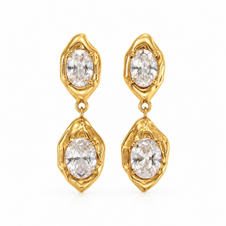 Coralie Bezel Drop Earring