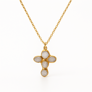 Bryson Quartz Statement Cross Necklace