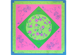 Cherry Blossom Mahjong Playing Mat in Jade