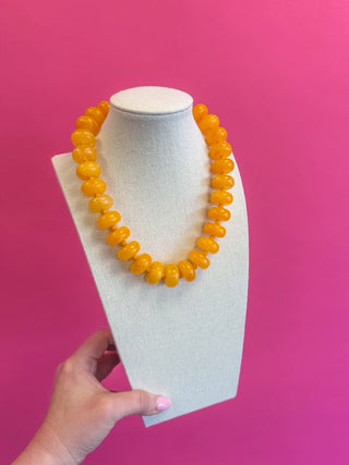 Circle Bauble Ball Necklace - Orange