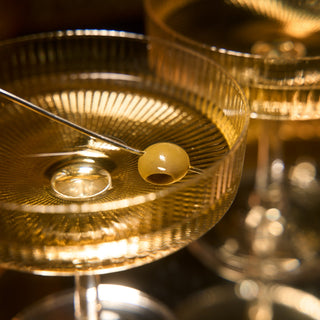 Set Of 4 Ripple Ribbed Champagne Coupe Glasses By Prosecco Mimosa Sherbet Sparkling