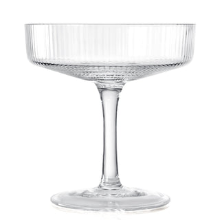 Set Of 4 Ripple Ribbed Champagne Coupe Glasses By Prosecco Mimosa Sherbet Sparkling