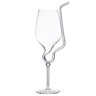 Straw Wine Glass Spiral Vampire Wine Glass 16OZ Stemmed Wine Glasses With A Built In Straw Creative