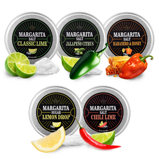 5 Pack Premium Margarita Cocktail Flavored Salt Rimmer Variety Set 3 5OZ Chili Lime Lemon Drop Sugar