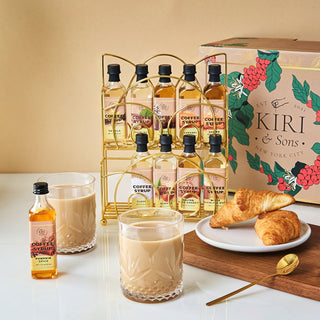 Gourmet Coffee Syrup Rack Gift Set Includes Display Rack Flavored Coffees Sweetener 10 50ML Coffee S
