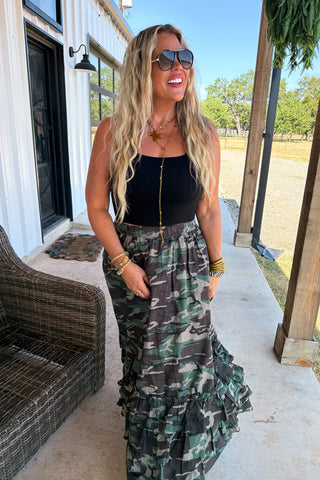 Hidden Gem Camo Maxi Skirt *Pre-Order*