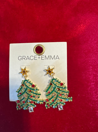 Christmas Tree Multi Stone Earring